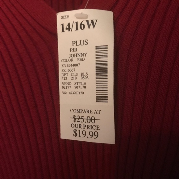 NWT Fashion Bug red ribbed sweater! Size 14/16 - Picture 2 of 3
